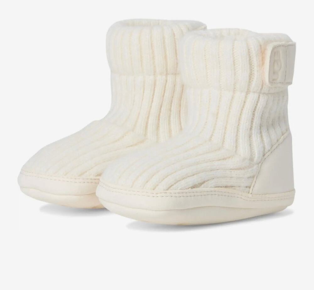 New UGG Baby Skylar Knit Booties - Cream - Infants Size 02/03